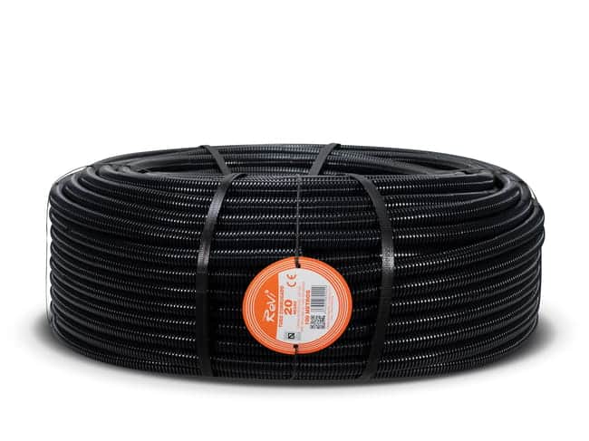 TUBO CORRUGADO ARTICULADO NEGRO 20MM 100M