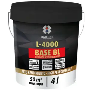 BASE PINTURA PLÁSTICA MATE L4000 4L TONOS CLAROS
