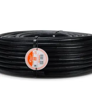 TUBO CORRUGADO REFORZADO NEGRO 20MM 100M