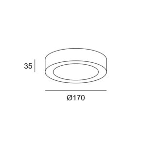 DOWNLIGHT LED SUPERFICIE CIRCULAR BLANCO 12W LUZ CALIDA