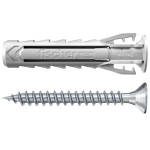 TACO DE EXPANSIÓN DE NYLON DIÁMETRO 6MM LONGITUD 30MM  Y TORNILLO FISCHER SX PLUS 25UDS