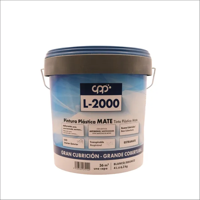 PINTURA PLASTICA BLANCA MATE 4L L2000