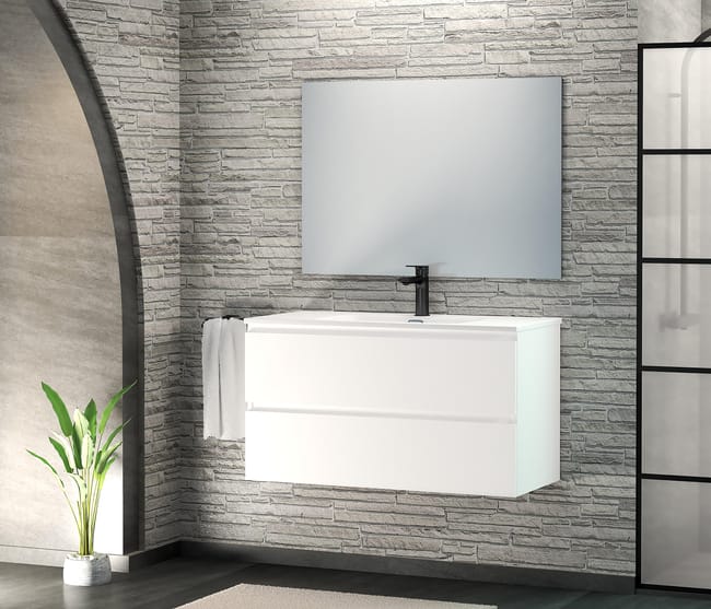 MUEBLE DE BAÑO MAYA BLANCO 100X45CM 2 CAJONES