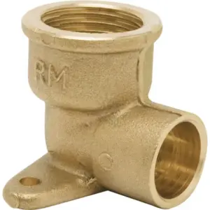 CODO 90º CON SOPORTE LATÓN 15MMX1/2" HEMBRA SOLDAR-ROSCAR