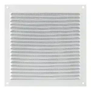 REJILLA DE VENTILACION CON MOSQUITERA SOBREPONER ALUMINIO BLANCO 17 X 17 CM. ESPESOR 0.8  MM