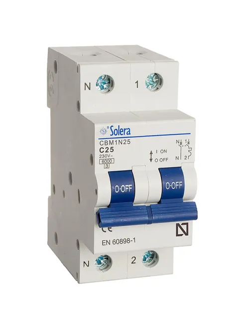 AUTOMÁTICO MAGNETOTÉRMICO 1 P+N 25A SOLERA