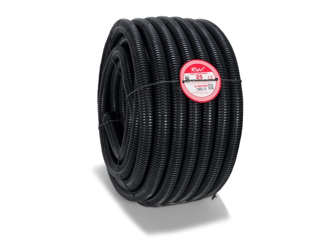 TUBO CORRUGADO ARTICULADO NEGRO 25MM 25M