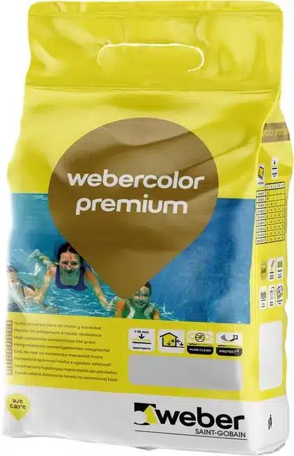 CEMENTO JUNTA ANCHA PREMIUM WEBER 5KG BLANCO