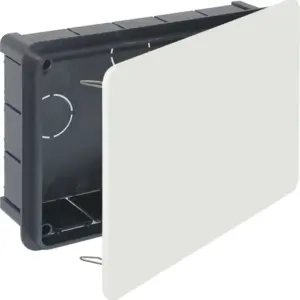 CAJA REGISTRO ELÉCTRICO 200X130X60MM PARA EMPOTRAR EN INTERIOR CON TAPA DE GARRAS METÁLICAS