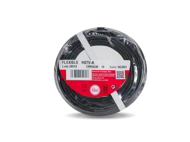 HILO FLEXIBLE H07V-K 2,5mm2 NEGRO 25M