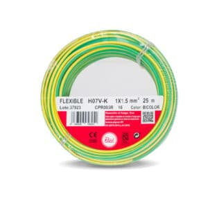 HILO FLEXIBLE H07V-K 1,5mm2 VERDE/AMARILLO 25M