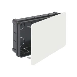 CAJA DE REGISTRO ELÉCTRICO 160X100X45MM PARA EMPOTRAR DE INTERIOR CON TAPA DE GARRA METÁLICA