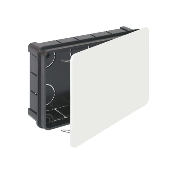 CAJA DE REGISTRO ELÉCTRICO 160X100X45MM PARA EMPOTRAR DE INTERIOR CON TAPA DE GARRA METÁLICA