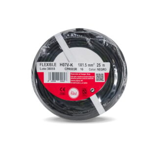HILO FLEXIBLE H07V-K 1,5mm2 NEGRO 25M