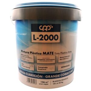 PINTURA PLÁSTICA BLANCA MATE 14L L2000