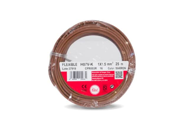 HILO FLEXIBLE H07V-K 1,5mm2 MARRÓN 25M